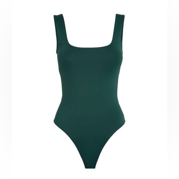 Good American Modern Tank Bodysuit in Dark Pine - Picture 1 of 7